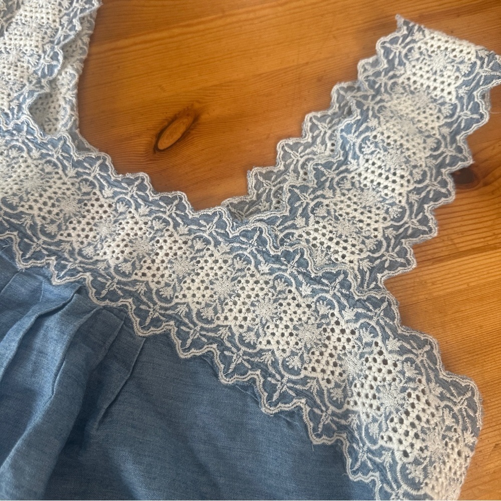 Gap Cami embroidered flowers indigo women 81% COTON, 19% LYOCELL, - Picture 3 of 9